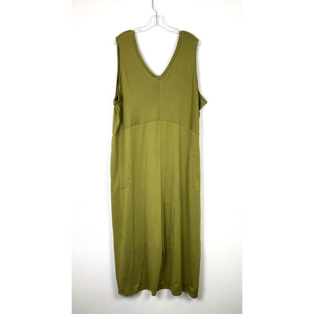 Cuddl Duds Wide Leg Flexwear Lounge Jumpsuit Petite P3X Chartreuse Green